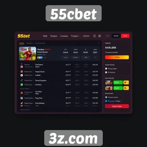 Interface e usabilidade do site 55cbet