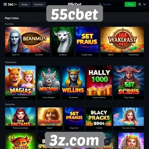Variedade de jogos oferecidos na plataforma 55cbet